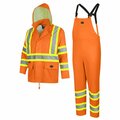 Pioneer Safety Rain Suit, Hi-Vis Orange, L V1080150U-L